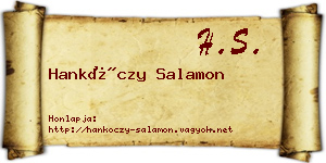 Hankóczy Salamon névjegykártya